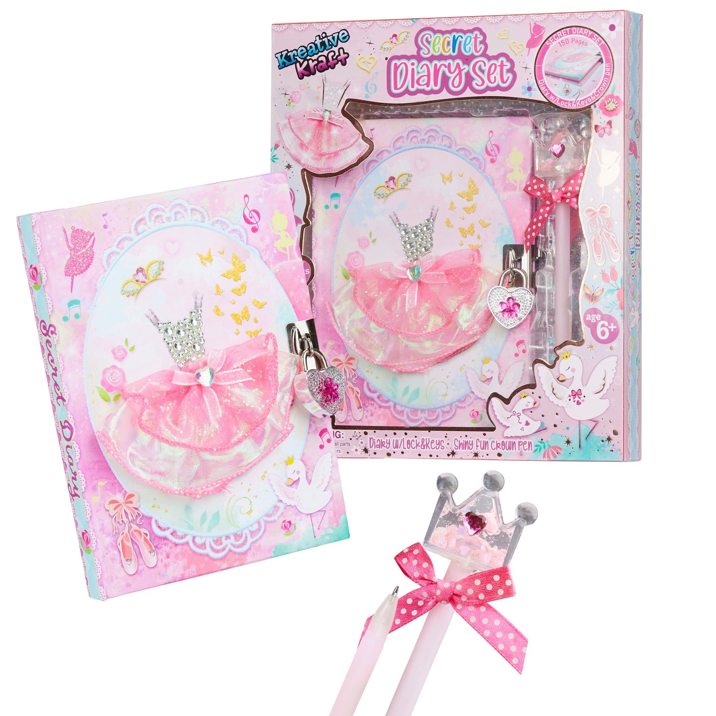 KreativeKraft Ballet Secret Diary set with Lock