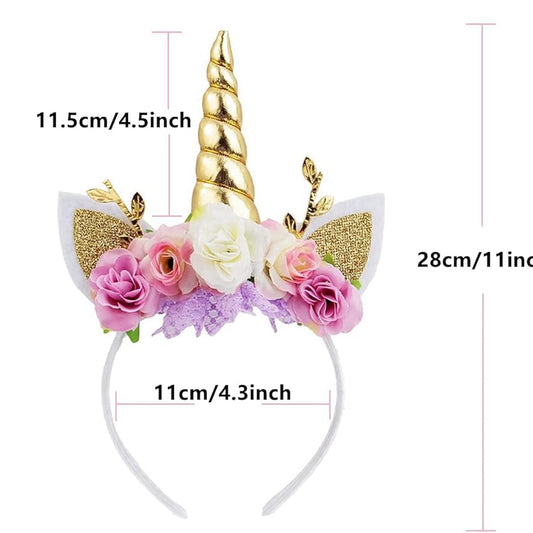 Unicorn Horn Floral Headband