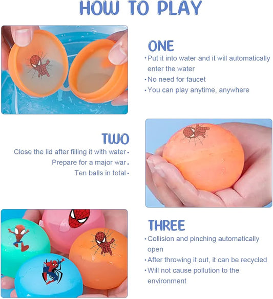 10pcs Silicone Refillable Water Balls