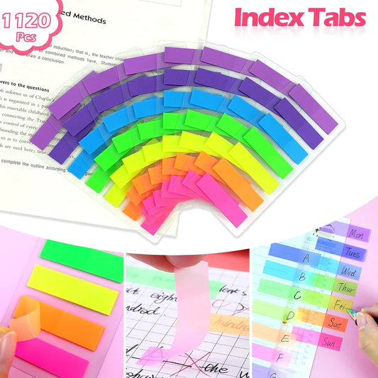 Neon Page Markers Colored Index Tabs Fluorescent Sticky Note