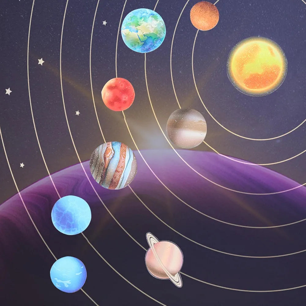 Montessori Wooden Solar System Puzzles Board Game for Learning Planets