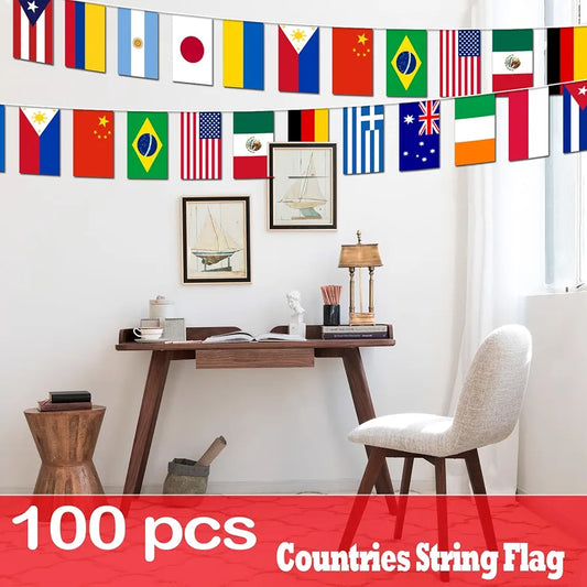 100 Countries String Flag
