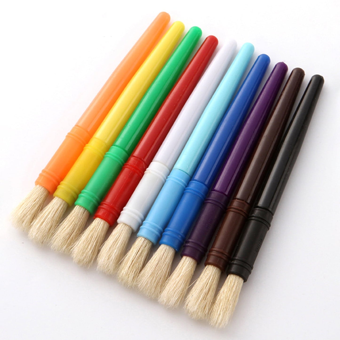 10pcs Round Tip Colorful Paint Brushes Set