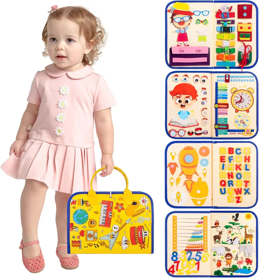 Montessori Busy Board for Toddlers,Sensory Toy, Preschool Learning Education