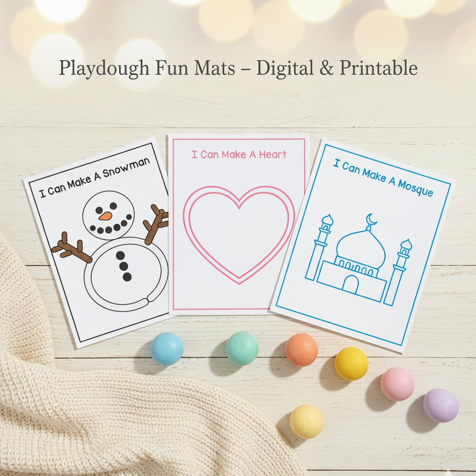 Playdough Fun Mats – Digital Theme Pack (Printable)