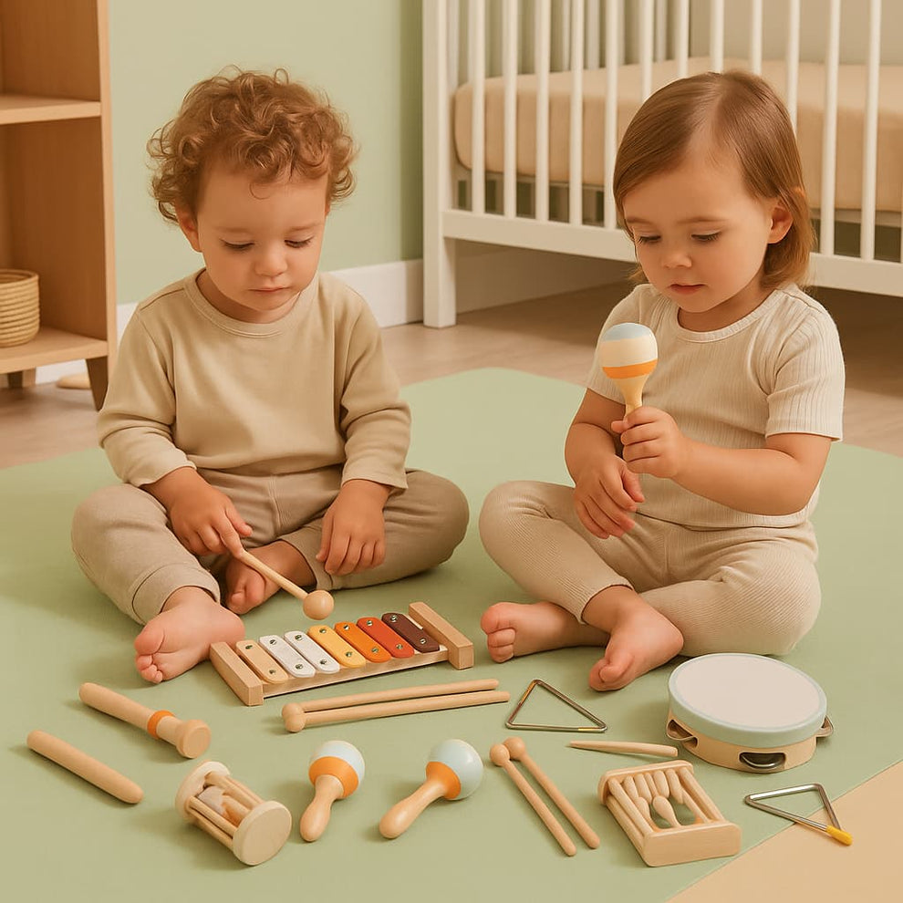 Montessori Musical Toy Set (12M+) | Baby Music Wooden Box 🎶