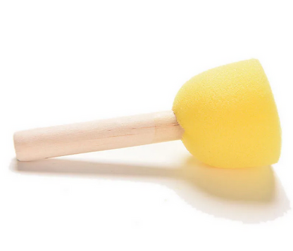 Kid Sponge Paint Brush Wooden Handle Set of 5