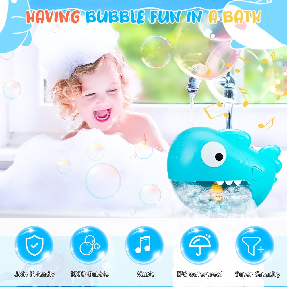 Baby Shark Bath Soap Bubble Machine with music (1000 Bubbles per min)