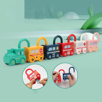 Montessori Lock and Key Connectable Car Toys