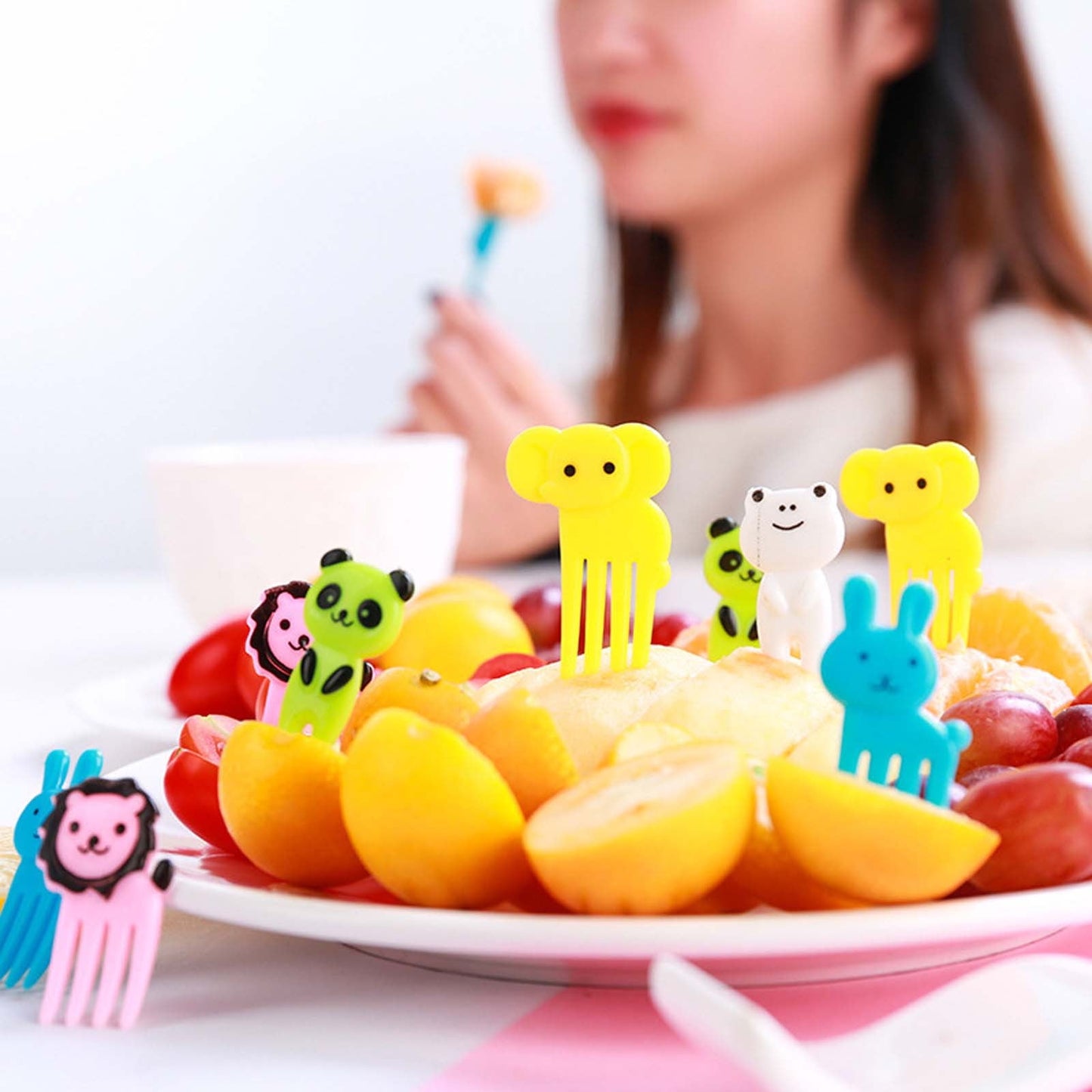 30-Piece Cute Animal & Fruit Bento Food Picks Set for Kids Lunch Boxes