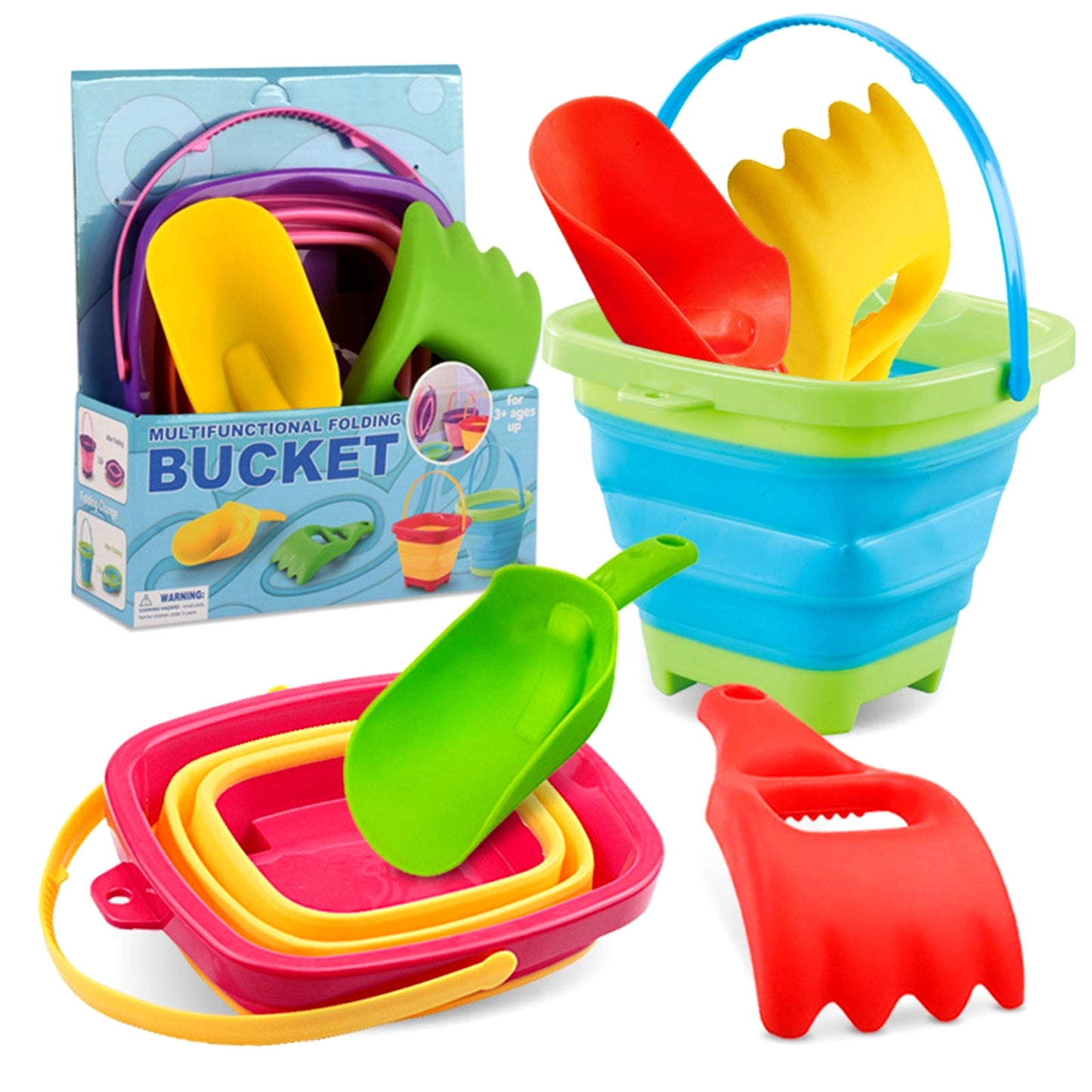 Fold & Go Beach Bucket Set