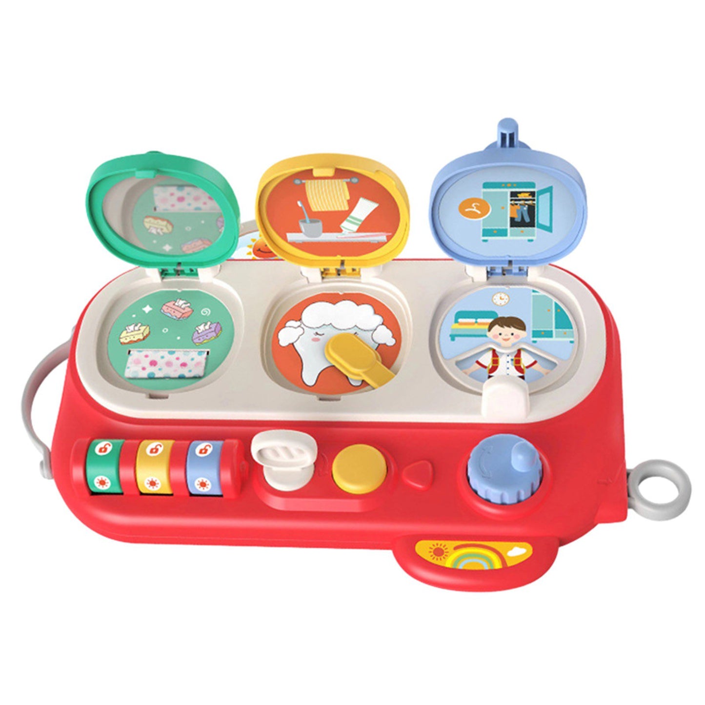 Montessori Busy Board Activity Center for Toddlers 1+ Sensory Travel Toy with Mirror & Fine Motor Skills