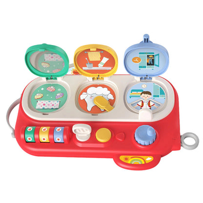 Montessori Busy Board Activity Center for Toddlers 1+ Sensory Travel Toy with Mirror & Fine Motor Skills