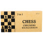 3-in-1 Wooden Chess, Checkers & Backgammon Set Premium Family Board Game