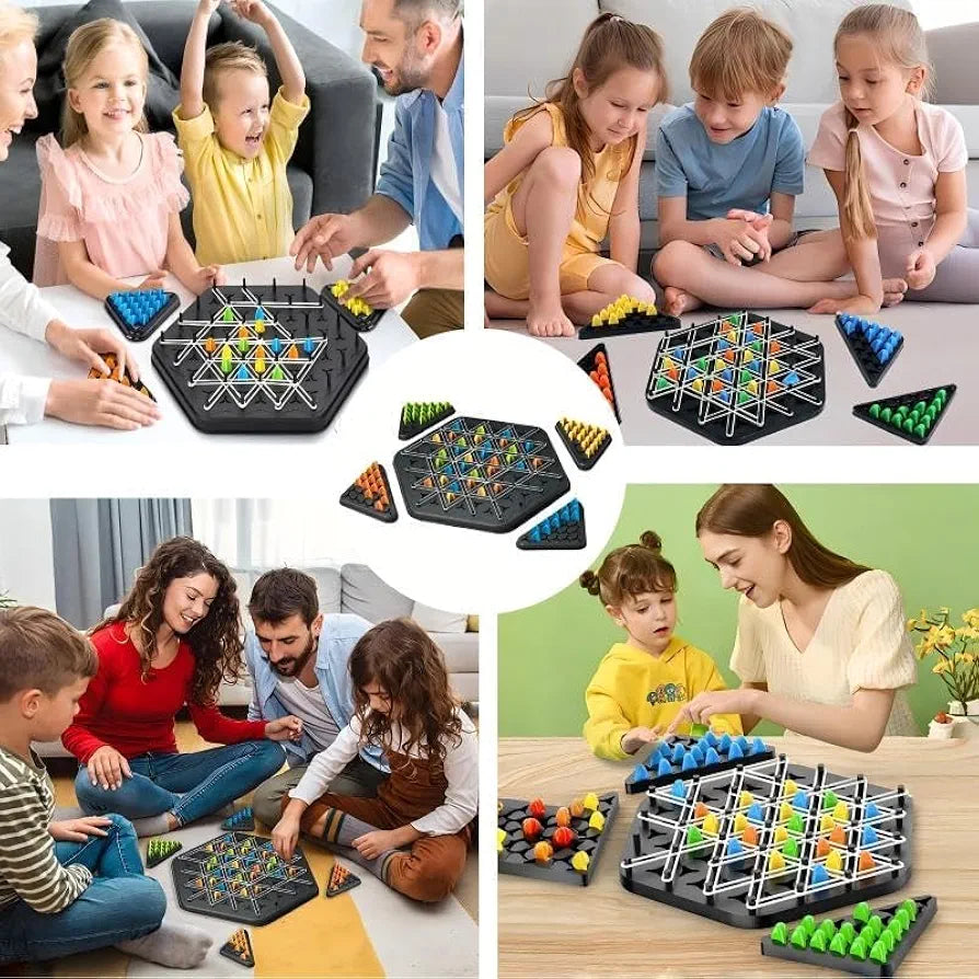 Chain Triangle Chess Strategy Board Game 2–4 Player Family Logic Game for Kids & Adults (6+ Years)
