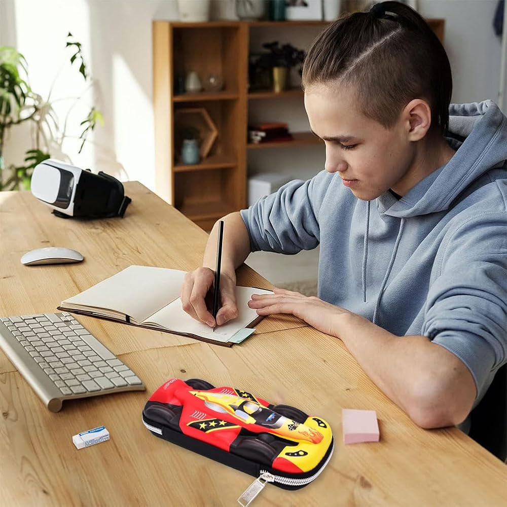 3D Red Race Car Large Pencil Case