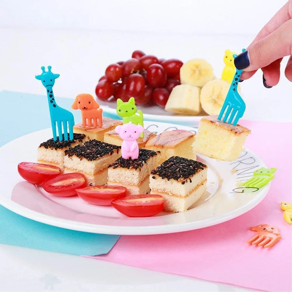 30-Piece Cute Animal & Fruit Bento Food Picks Set for Kids Lunch Boxes