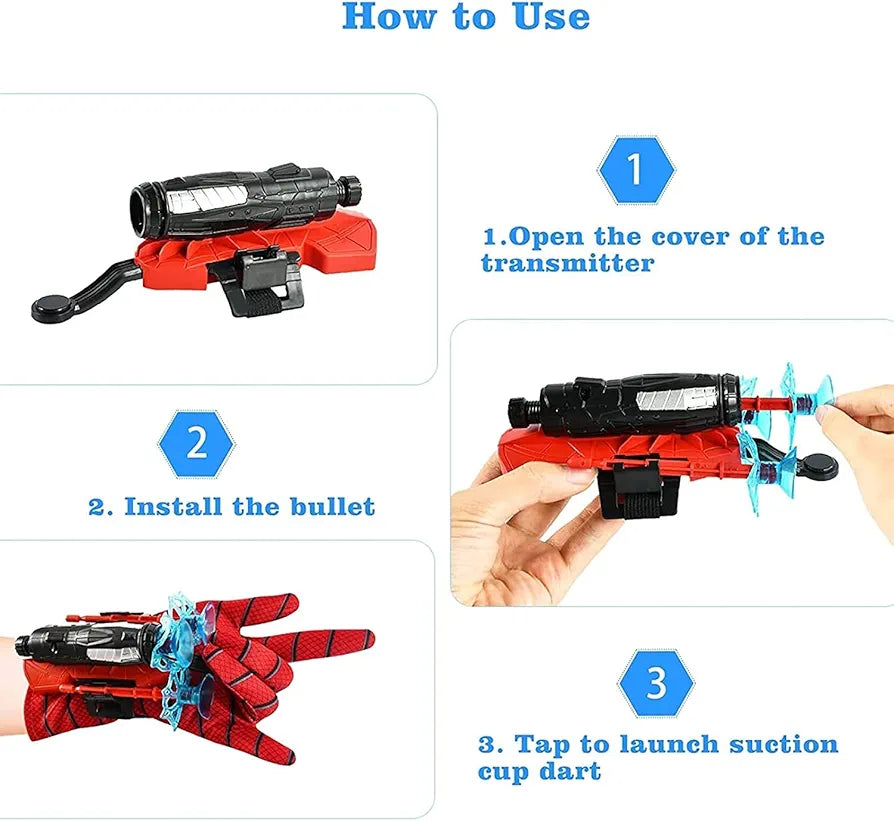 2Pcs Spider Silk Launcher Set for Kids- Can Grab Small Objects
