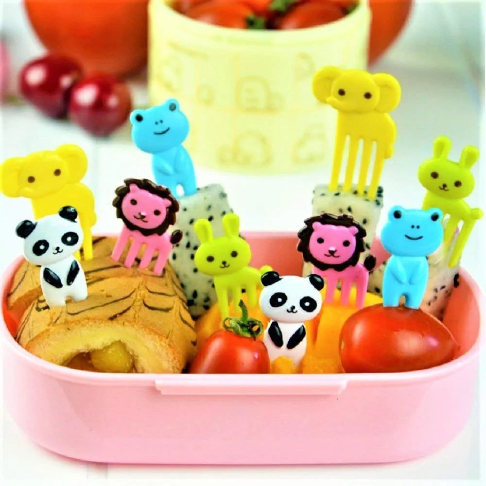 30-Piece Cute Animal & Fruit Bento Food Picks Set for Kids Lunch Boxes