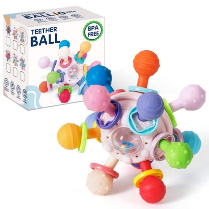 Montessori Sensory Baby Teether Ball (pink)