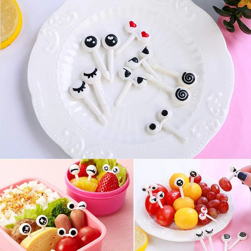 30-Piece Cute Animal & Fruit Bento Food Picks Set for Kids Lunch Boxes