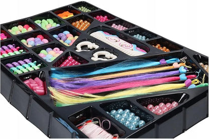 Set of beads and ornaments for making jewelry and hair accessories