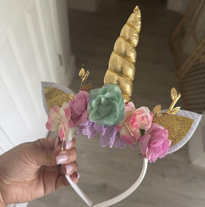 Unicorn Horn Floral Headband