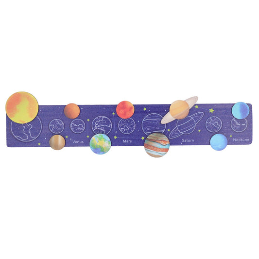 Montessori Wooden Solar System Puzzles Board Game for Learning Planets