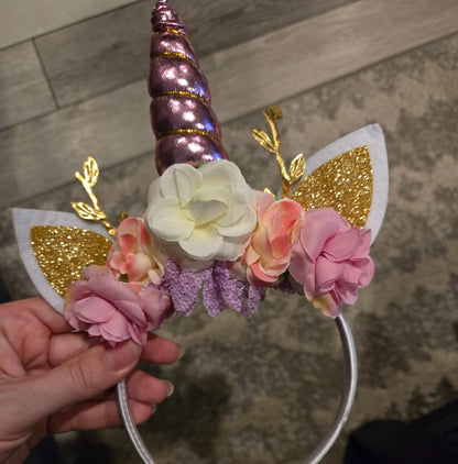 Unicorn Horn Floral Headband