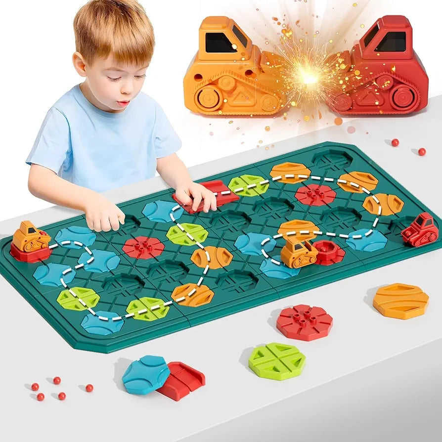 Montessori STEM Road Building Board Game  Educational Logic Puzzle for Kids