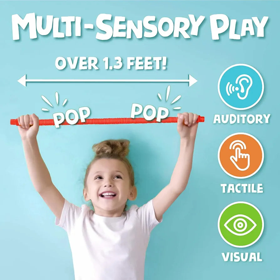 7 pack Colorful Pop Tubes • Sensory Fidget Tubes