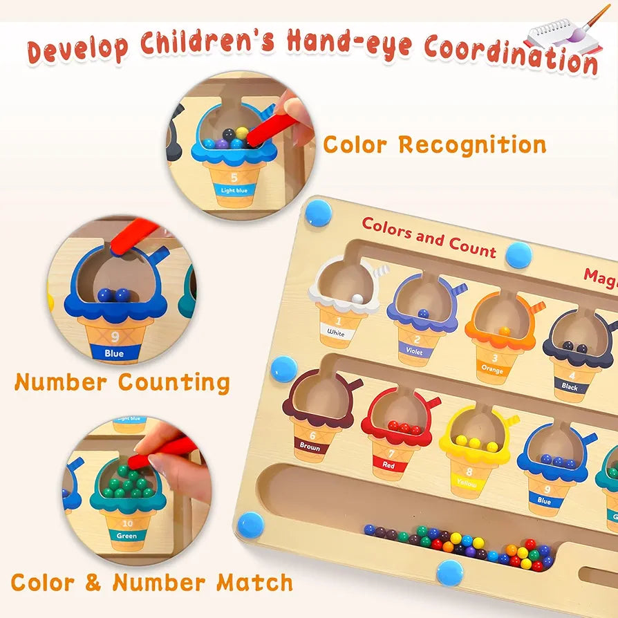Magnetic Color and Number Maze
