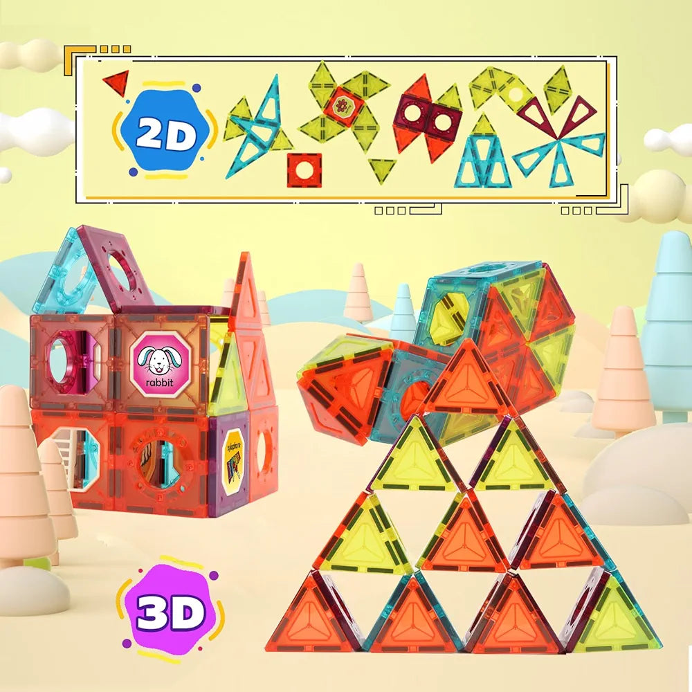 Montessori Magnetic Building Blocks 111 Pieces