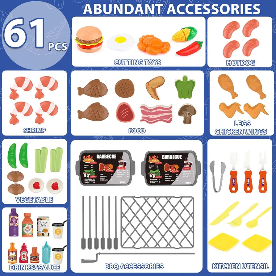 BBQ Grill Playset With Smoke, Sound & Light