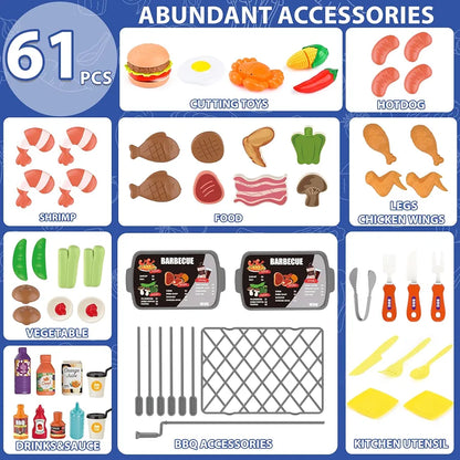 BBQ Grill Playset With Smoke, Sound & Light