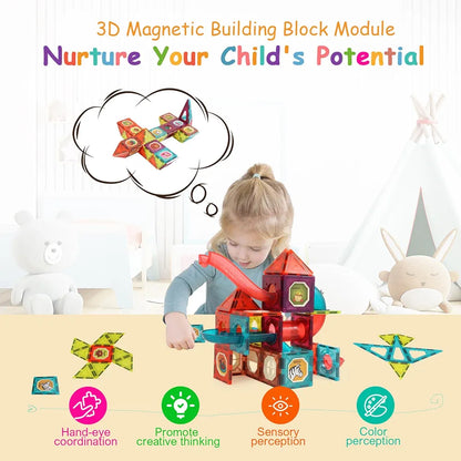 Montessori Magnetic Building Blocks 111 Pieces