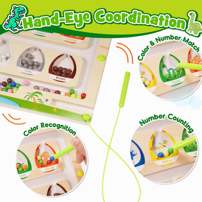 Dinosaur Magnetic Colors & Numbers Sorting Maze