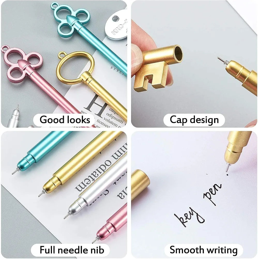 Vintage Key Gel Ink Pens, Cute Novelty Pens