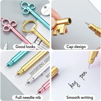 Vintage Key Gel Ink Pens, Cute Novelty Pens