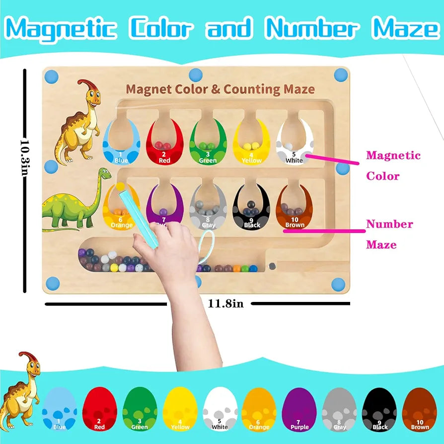 Dinosaur Magnetic Colors & Numbers Sorting Maze