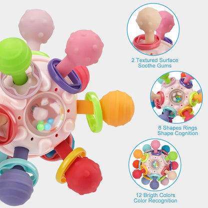 Montessori Sensory Baby Teether Ball (pink)