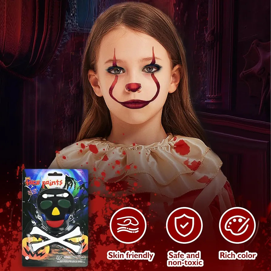 Killer Clown Costume Set – Dress with Balloons & Face Paint (Size S)