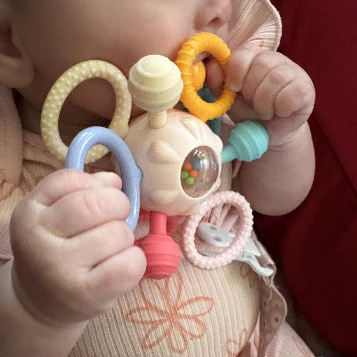 Montessori Sensory Baby Teether Ball (pink)