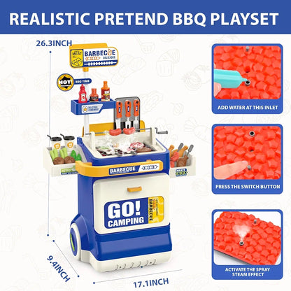 BBQ Grill Playset With Smoke, Sound & Light