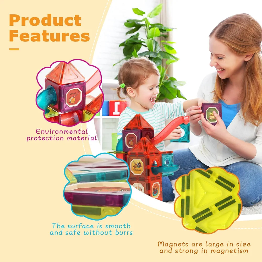 Montessori Magnetic Building Blocks 111 Pieces