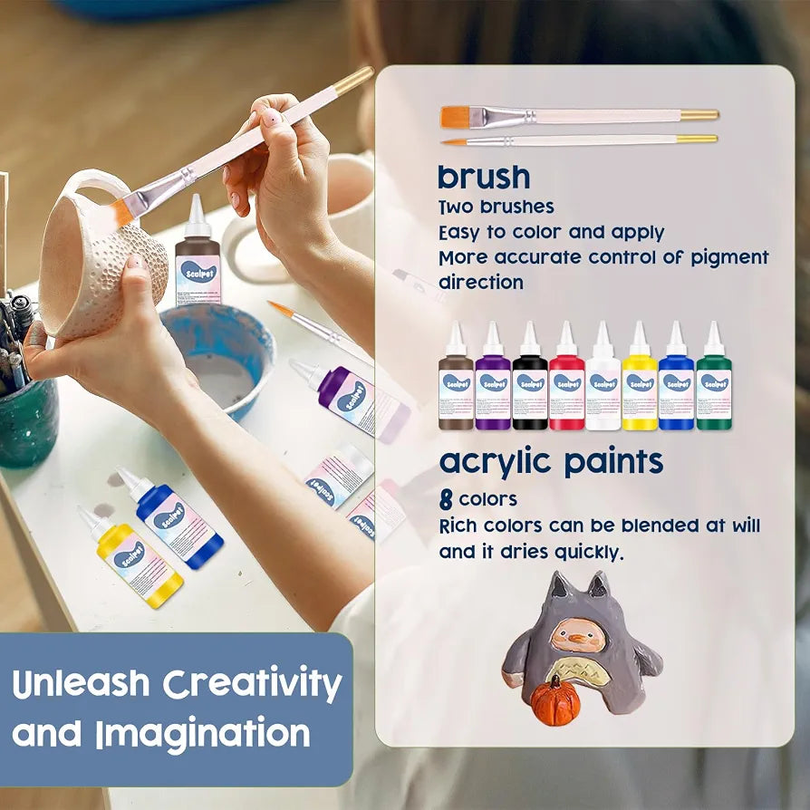 Air Dry Clay Kit, Pottery Kit for Beginners