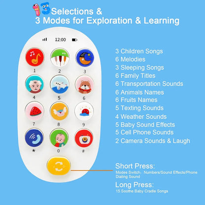 Learning Cell Phone Toy with Music Sounds Teether Sensory Toy