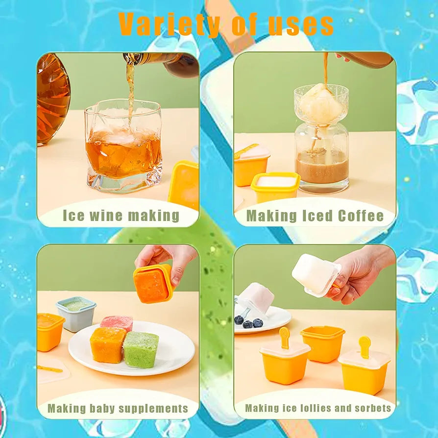 Healthy Ice Pop Maker Set™• 6 Reusable Freezer Cups