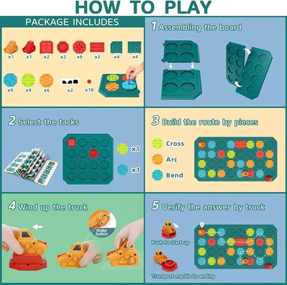 Montessori STEM Road Building Board Game  Educational Logic Puzzle for Kids