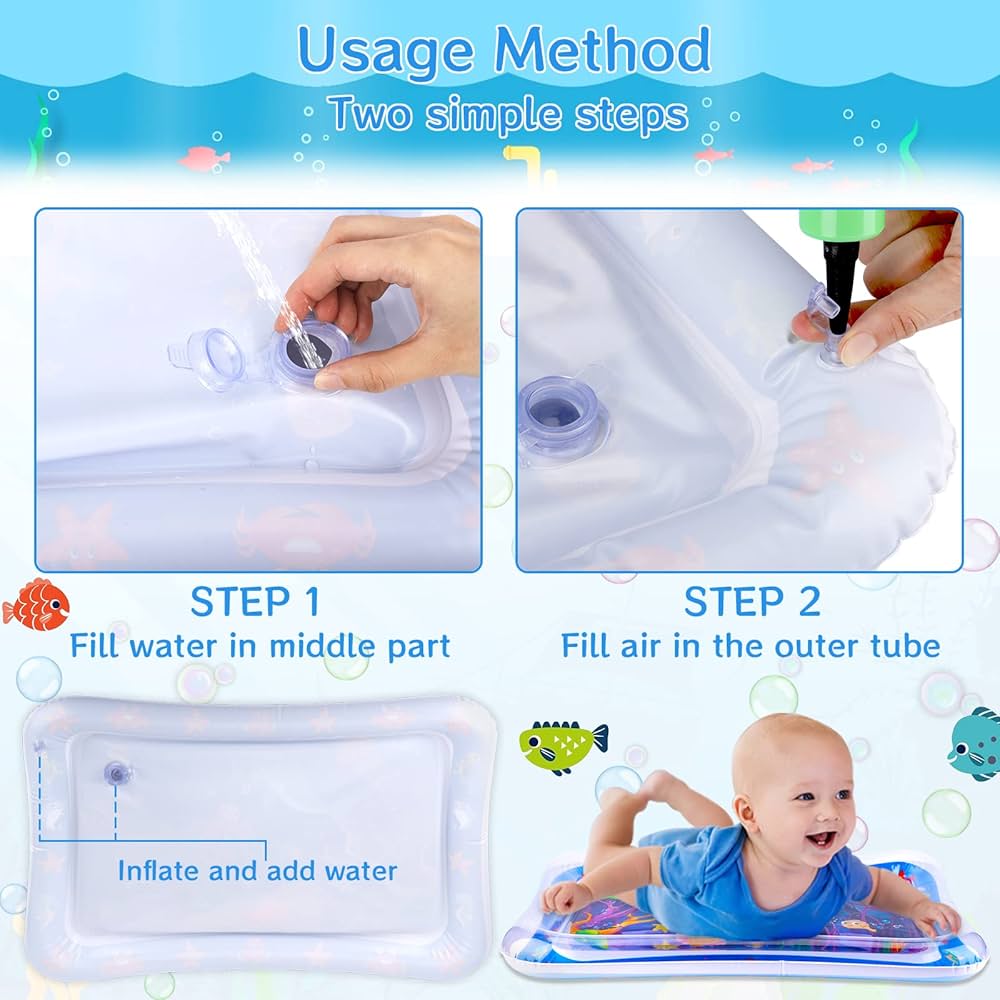 Baby Tummy Time Mat 70 x 50 cm for Baby from 3 6 9 Months